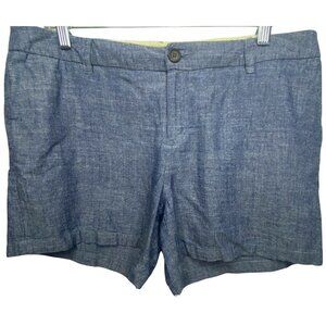 Merona Women’s 12 Chino Shorts w/Pockets Chambray Blue Casual Spring Summer